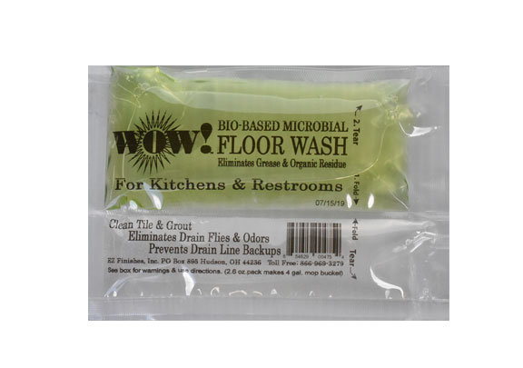 WOW! Bio-Based Microbial Floor Wash product packaging – 2.6 oz. dual liquid packet.
