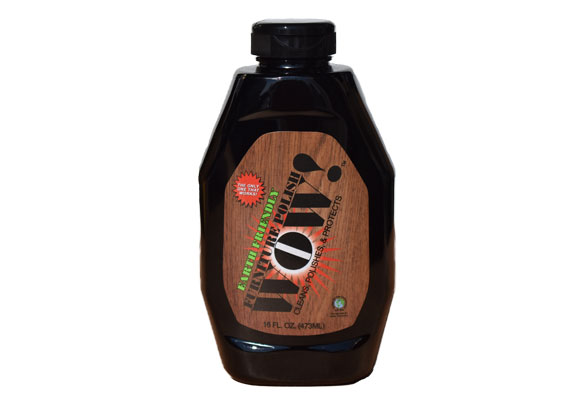 WOW! Furniture Polish product packaging -16-oz flip-top bottle.